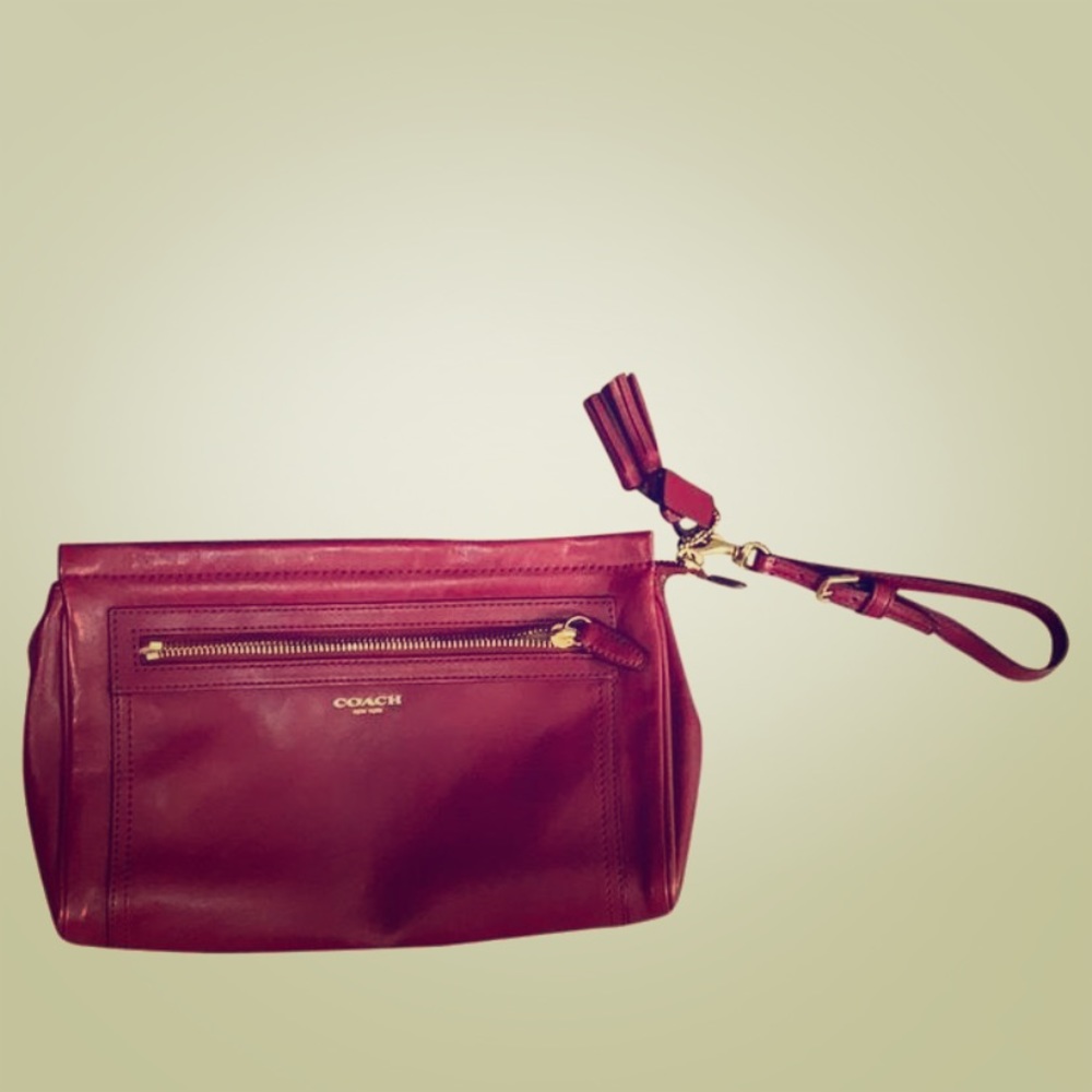 Burgundy Coach clutch